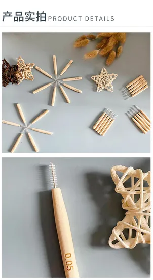 Eco-Friendly Bamboo Interdentall Brush100% Biodegradable Wooden Interdentalsticks Manufacture 0.6mm Size for Dentist Use