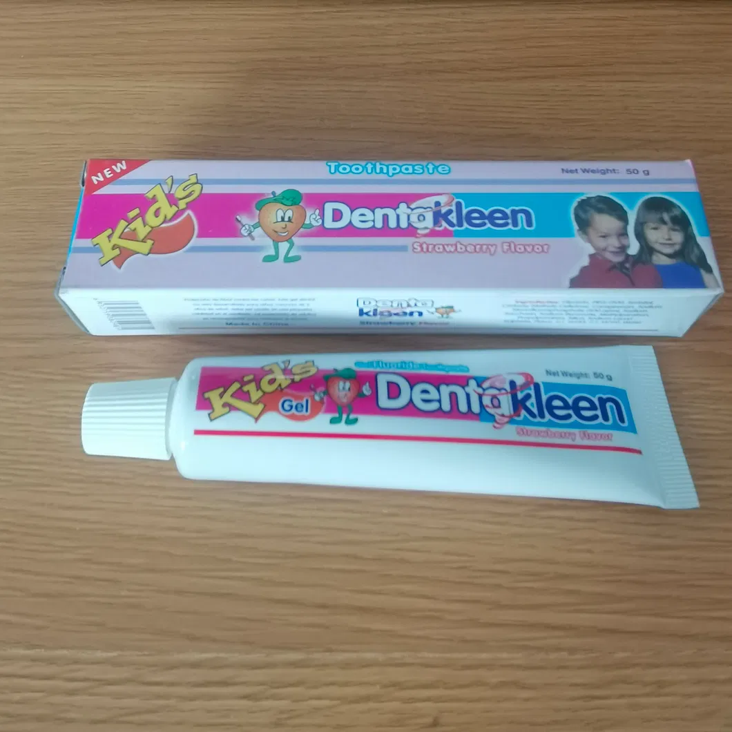 Dentakleen OEM/ Customized / Personalized Toothpaste Kids Baby Child Toothpaste Fruit Flavour Fluoride Toothpaste Dentifrice with Factory Price