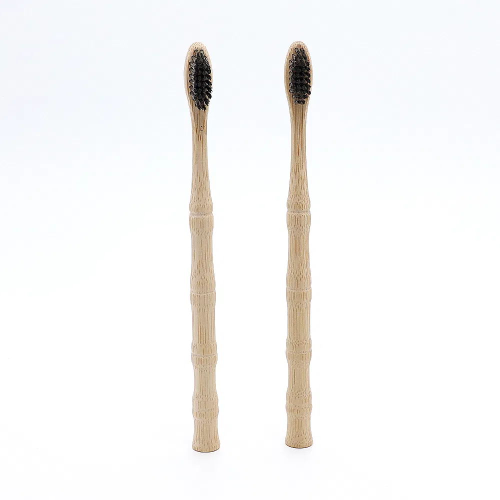 Bamboo Joint Shap Toothbrush /Eco-Friendly Bamboo Neck Toothbrush with Charcoal Bristle