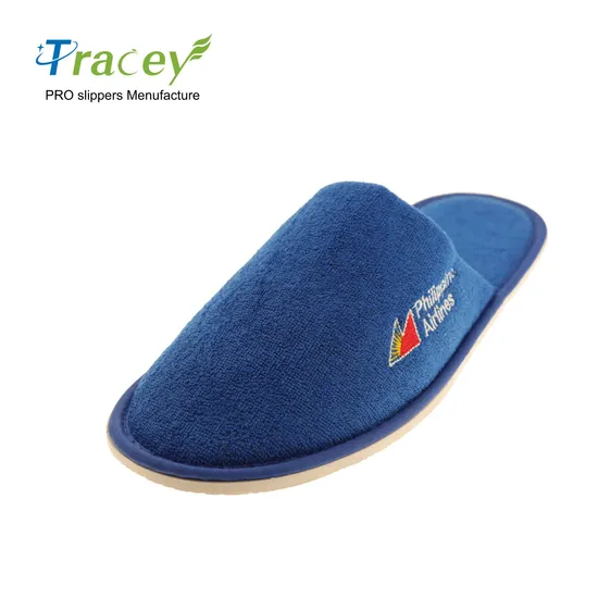 Custom Logo Luxury Coral Velour Hotel Slipper Wholesale Disposable Hotel Slipper
