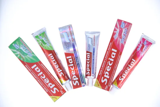 Special Toothpaste for Africa Market Red /Green Blue Crystal Gel Pasta Dental 100gr Shinny Box Pack