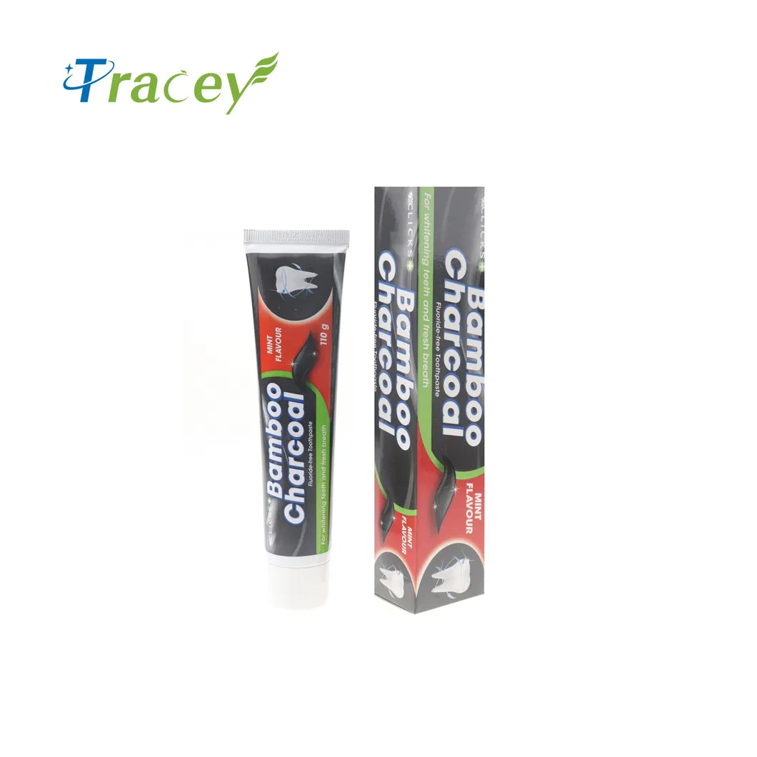OEM Fluoride Free Mint Flavor Teeth Whitening Organic Activated Bamboo Charcoal Toothpaste