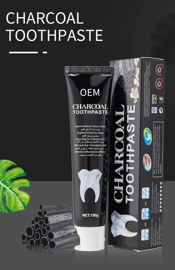 6oz Whitening Toothpaste with Actived Charcoal Mint Dentifrice Bamboo Black Toothpaste Manufacture