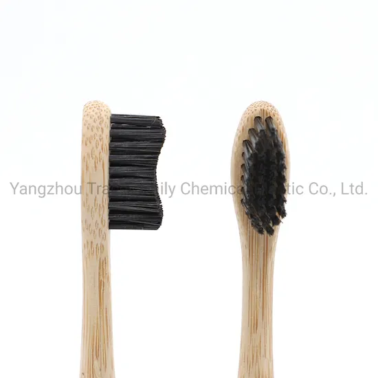 Natural Bamboo Toothbrush with Bamboo Wooden Case 100% Biodegradable Charcoal Tooth Brush for Kids and Adults BPA Free