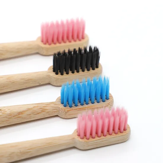 Cone Shape Stand Bamboo Toothbrush/ Kids Bamboo Wooden Toothbrush with Laser Logo on